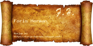 Foris Herman névjegykártya